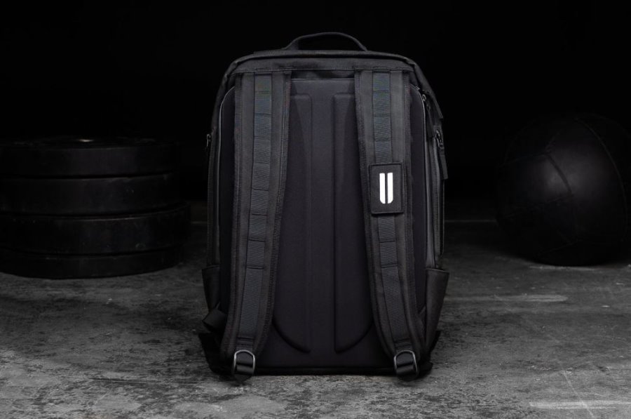 Sacs Nobull Waxed Tela Backpack Homme Noir | TKWZWUF9V