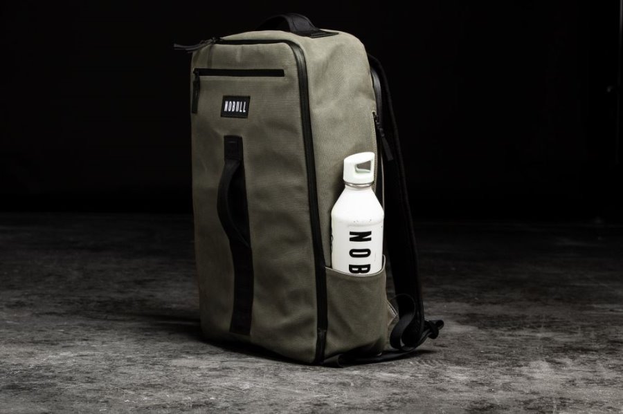 Sacs Nobull Waxed Tela Backpack Homme Vert Olive | E6ZCC2UBS