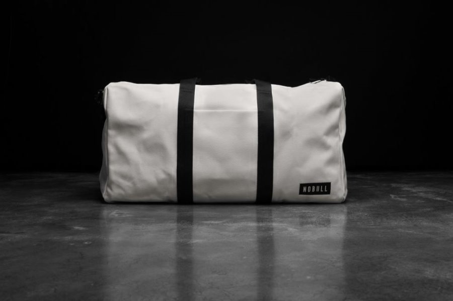 Sacs Nobull Waxed Tela Duffle Homme Blanche | 1P47WHG6X