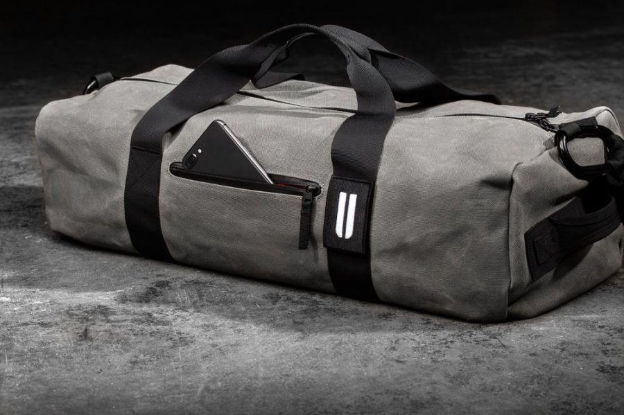 Sacs Nobull Waxed Tela Traditional Duffle Homme Grise | ZBI7A3R7O