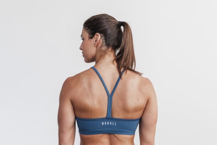 Soutien Gorge Sport Nobull Halter Sports Bra Femme Bleu | 97WXLF893