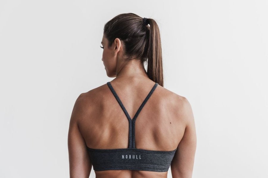 Soutien Gorge Sport Nobull Halter Sports Bra Femme Grise | YD8OZNOUR