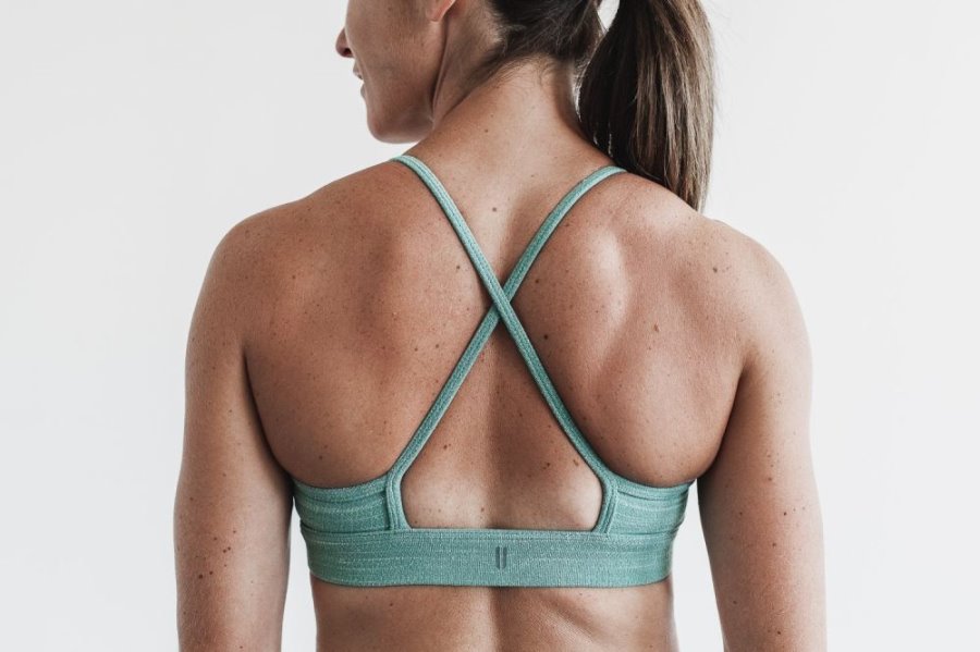 Soutien Gorge Sport Nobull High-neck Sports Bra (Melange) Femme Bleu | E1W7FKD52