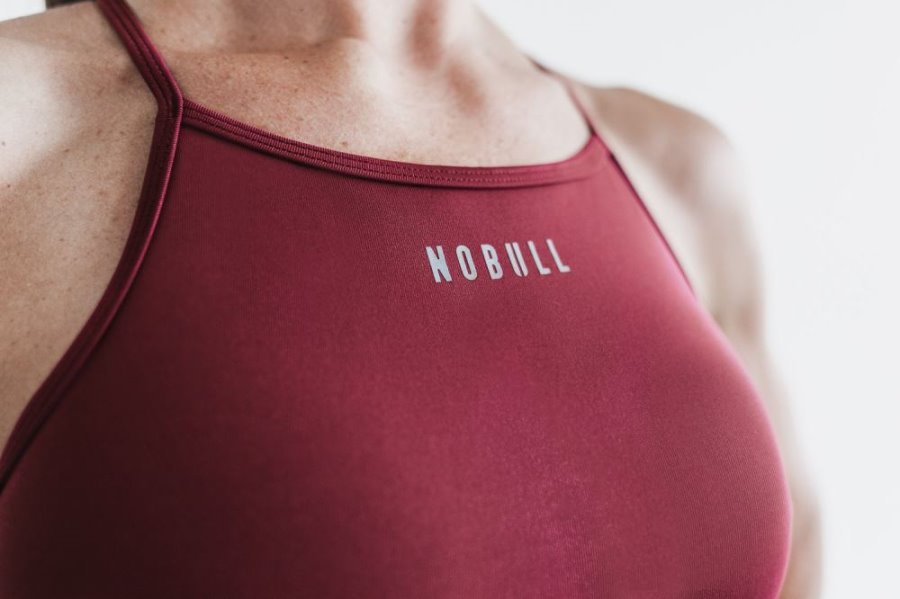 Soutien Gorge Sport Nobull High-neck Sports Bra Femme Rouge | QGLQT5MLD