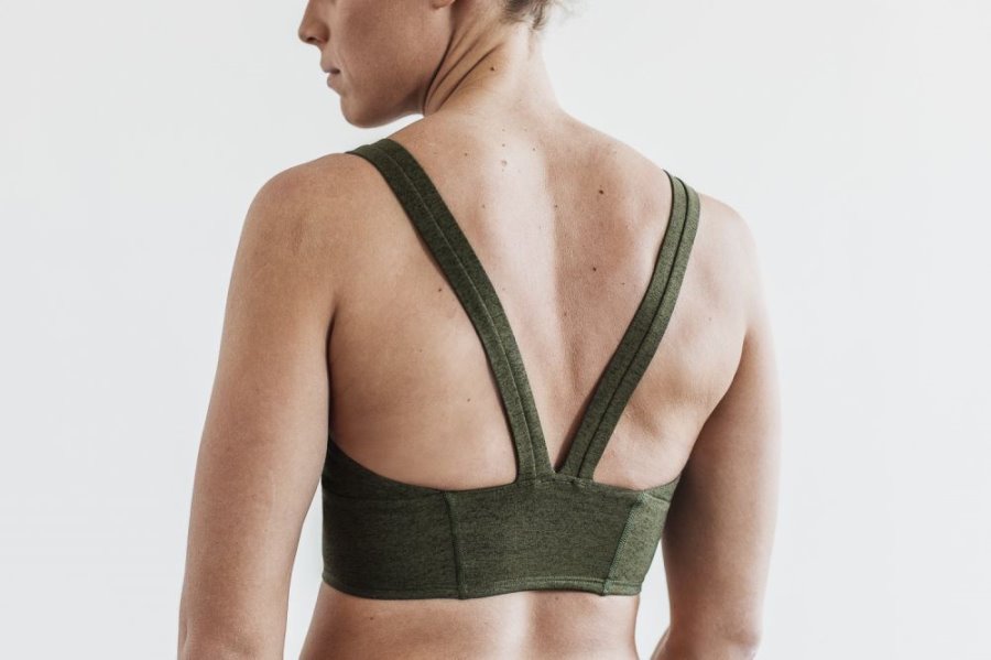 Soutien Gorge Sport Nobull Larges Band Sports Bra Femme Vert Olive | L1ZL7J9SO