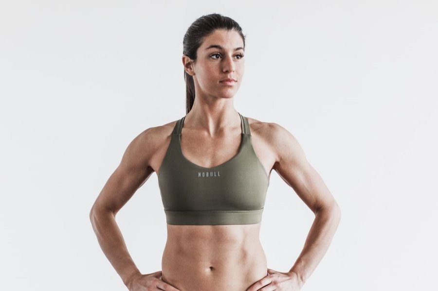 Soutien Gorge Sport Nobull Pace Sports Bra Femme Vert | ESWHUX4UO