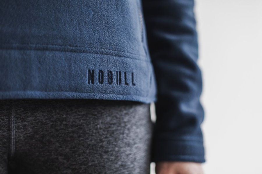 Sweat À Capuche Nobull Arctic Pullover Hoodie Femme Grise Bleu | 6YXV6IQXB