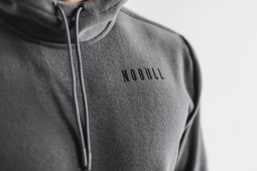 Sweat À Capuche Nobull Arctic Pullover Hoodie Homme Grise Foncé | 9PDBEO1LD