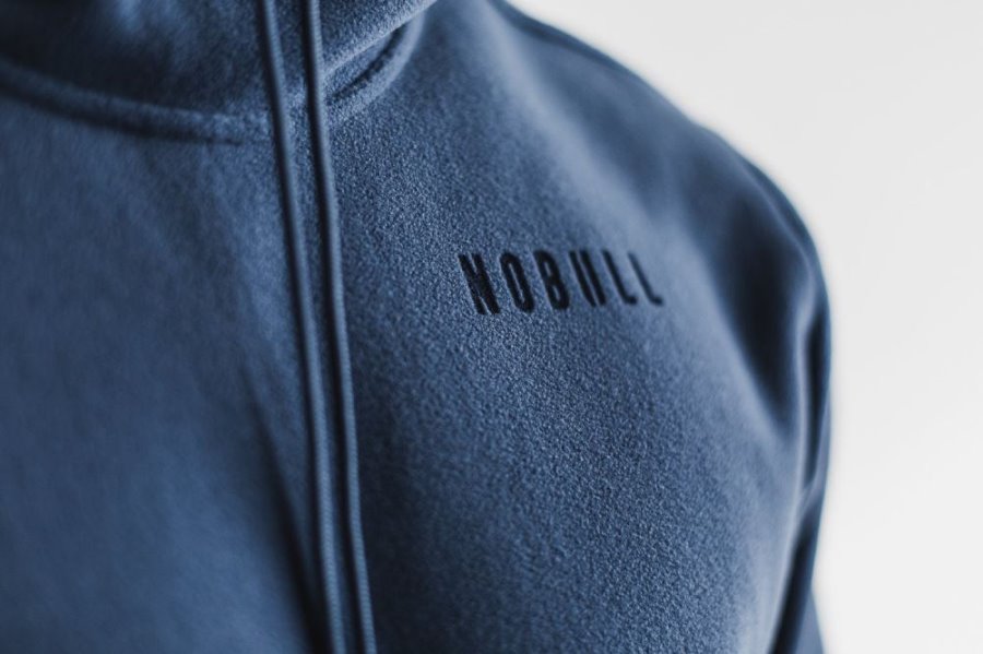 Sweat À Capuche Nobull Arctic Pullover Hoodie Homme Grise Bleu | RINM5HMVM