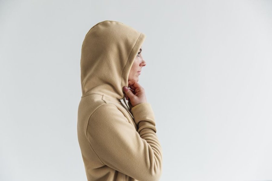 Sweat À Capuche Nobull Arctic Pullover Hoodie Femme Beige | VKHGSQ0J6