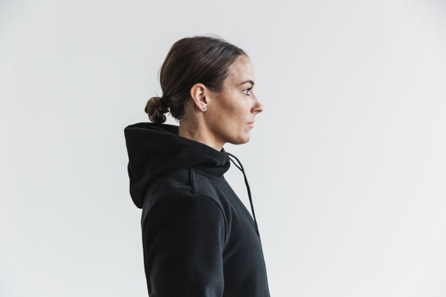 Sweat À Capuche Nobull Arctic Pullover Hoodie Femme Noir | Y1BU0JL5Z