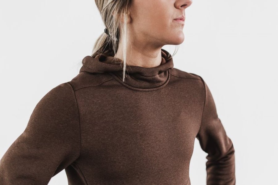 Sweat À Capuche Nobull Performance Pullover Hoodie Femme Beige | GE7RY223F