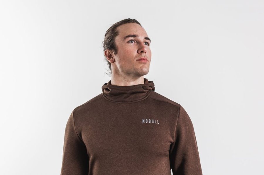 Sweat À Capuche Nobull Performance Pullover Hoodie Homme Beige | MCRJUP5E1