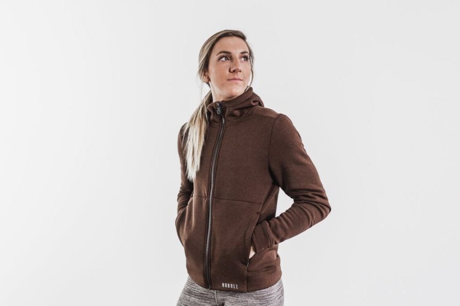 Sweat À Capuche Nobull Performance Zip-up Hoodie Femme Beige | CVLEPK7AC