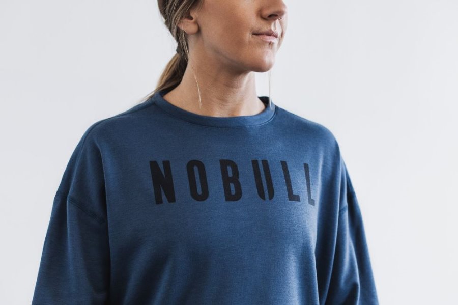 Sweats Nobull Crew Sweatshirt Femme Bleu Marine | ZCUESUD1N