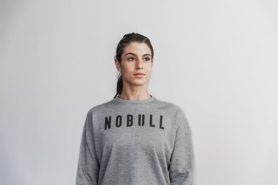 Sweats Nobull Crew Sweatshirt Femme Grise | QMD6BRW4L