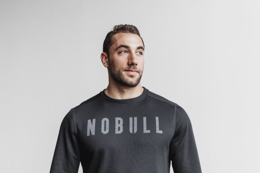 Sweats Nobull Crew Sweatshirt Homme Noir | K4ZQFAIV3