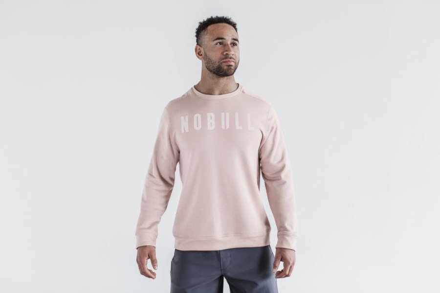 Sweats Nobull Crew Sweatshirt Homme Rose | L94Y1RNXX