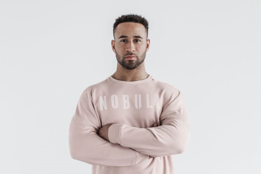 Sweats Nobull Crew Sweatshirt Homme Rose | L94Y1RNXX