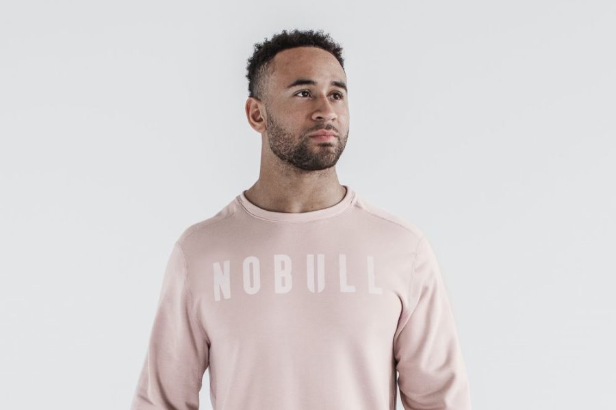 Sweats Nobull Crew Sweatshirt Homme Rose | L94Y1RNXX