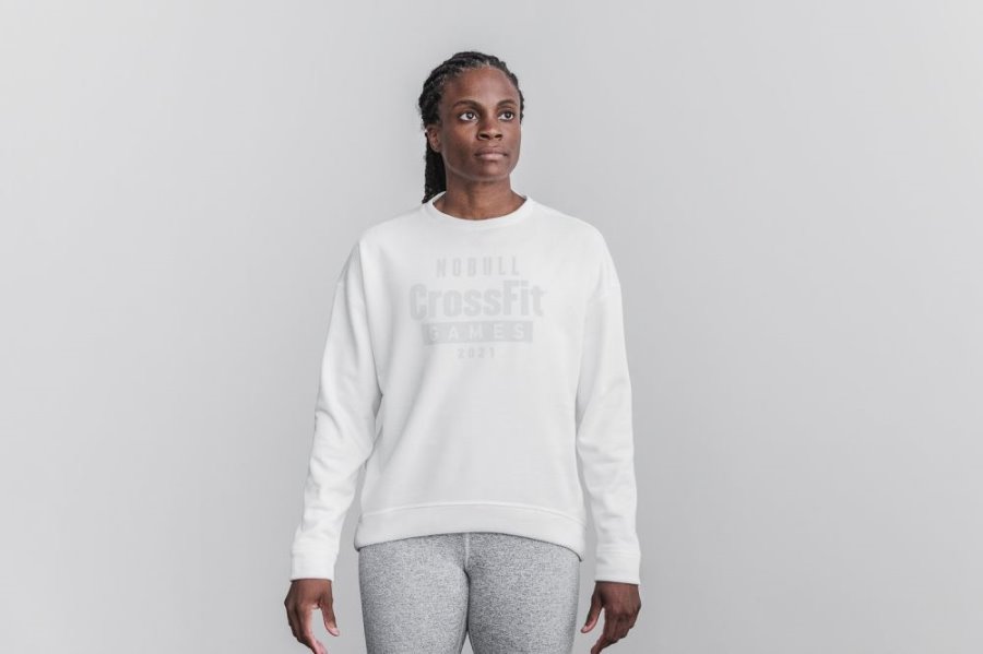 Sweats Nobull Crossfit Games® 2021 Crew Sweatshirt Femme Blanche | 3W6ZE6M7R