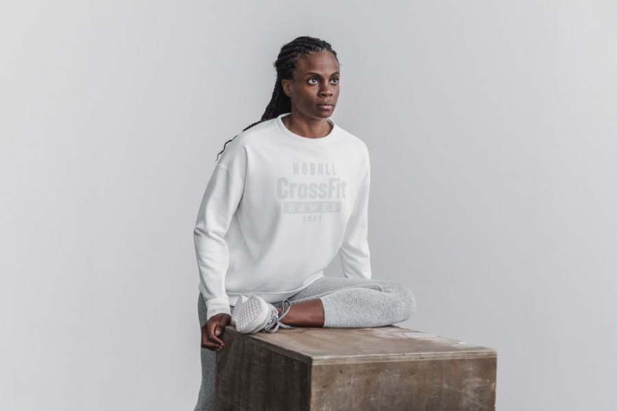 Sweats Nobull Crossfit Games® 2021 Crew Sweatshirt Femme Blanche | 3W6ZE6M7R