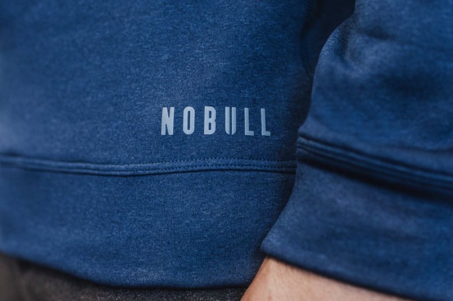 Sweats Nobull Performance Crew Sweatshirt Homme Grise Bleu | PAEH06NSR