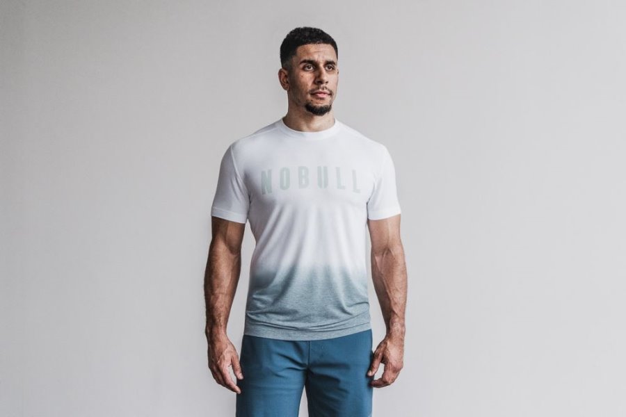 T Chemises Nobull Dip-dye Tee Homme Bleu | UV85TXWWA