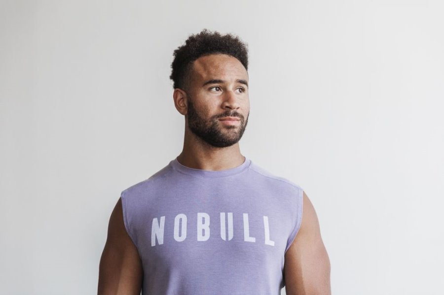 T Chemises Nobull Sans Manches Tee Homme Lavande | OTWTWT7KI