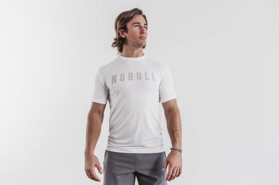 T Chemises Nobull Tee Homme Blanche | TEV106H11