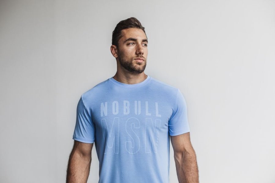 T Chemises Nobull Tee Homme Bleu | 9NY1GS18A