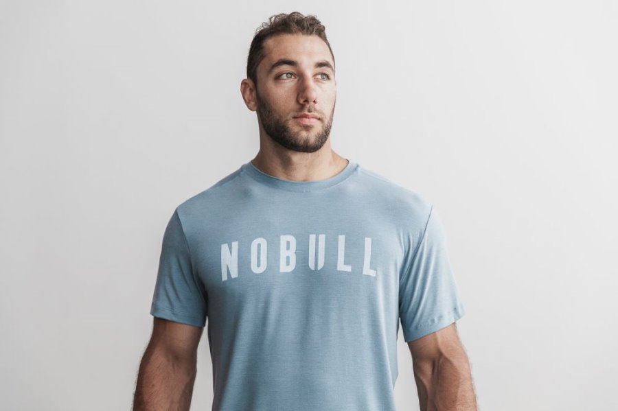 T Chemises Nobull Tee Homme Bleu Clair | IMS76SQ30