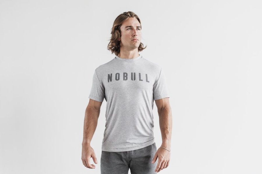 T Chemises Nobull Tee Homme Grise Clair | 9OYD7JC6D