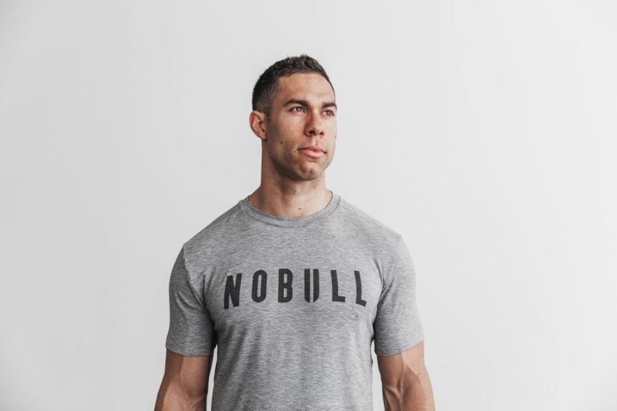 T Chemises Nobull Tee Homme Grise | SAXGCBHJF