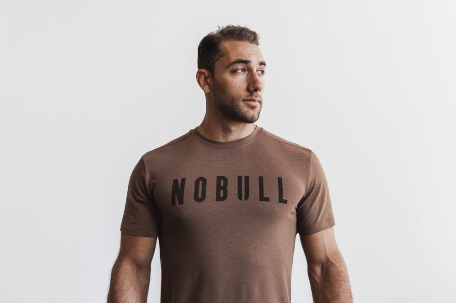 T Chemises Nobull Tee Homme Marron | USGA9AV5Q