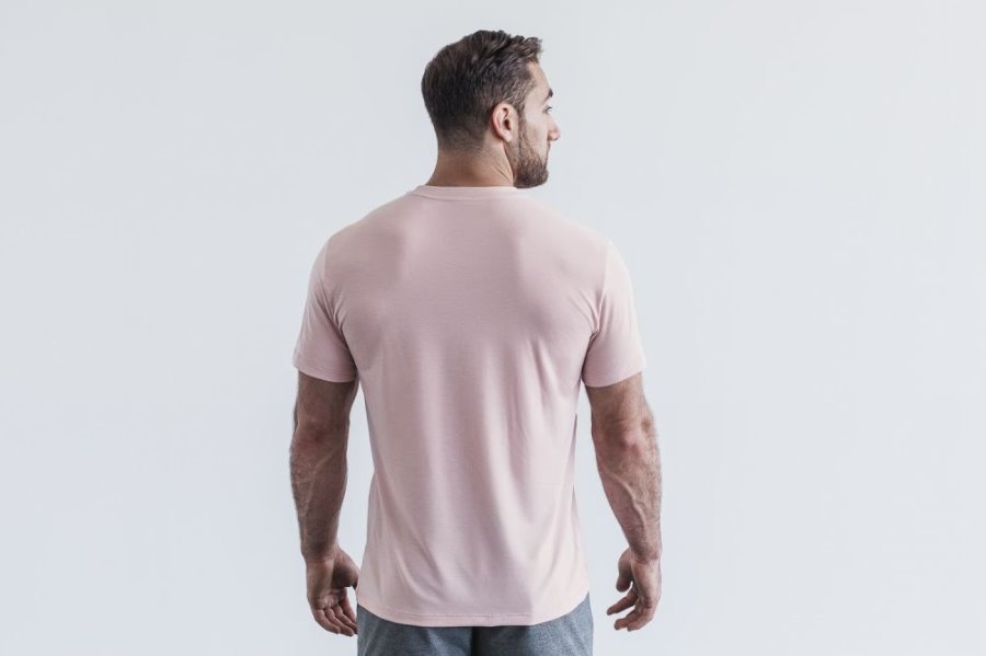 T Chemises Nobull Tee Homme Rose | 0XC8WCQ1B