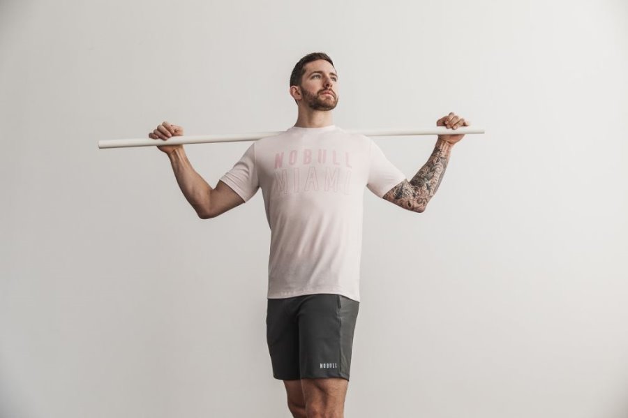 T Chemises Nobull Tee Homme Rose | 5FGNJTAHT