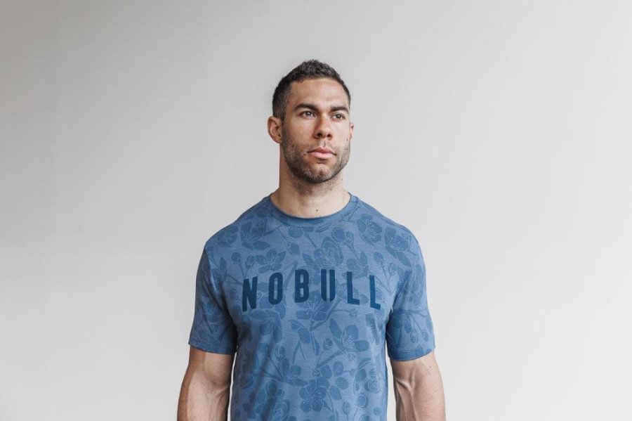 T Chemises Nobull Tee Homme Rose Bleu Rose | 8UIXEXNJ8