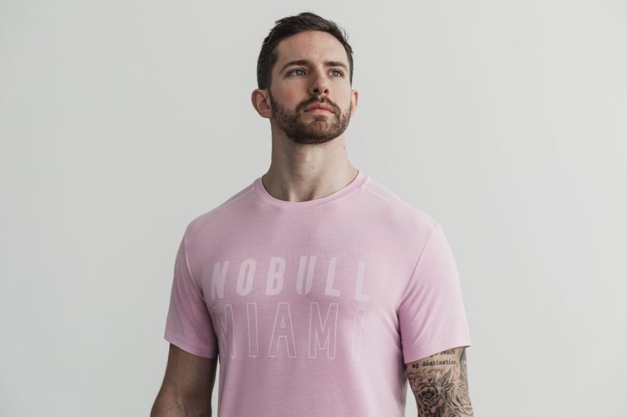 T Chemises Nobull Tee Homme Rose | ZPU033MWN