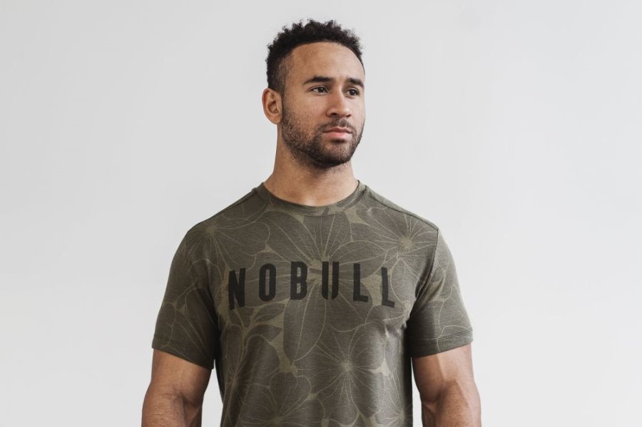 T Chemises Nobull Tee Homme Vert | MHOLXJBTR