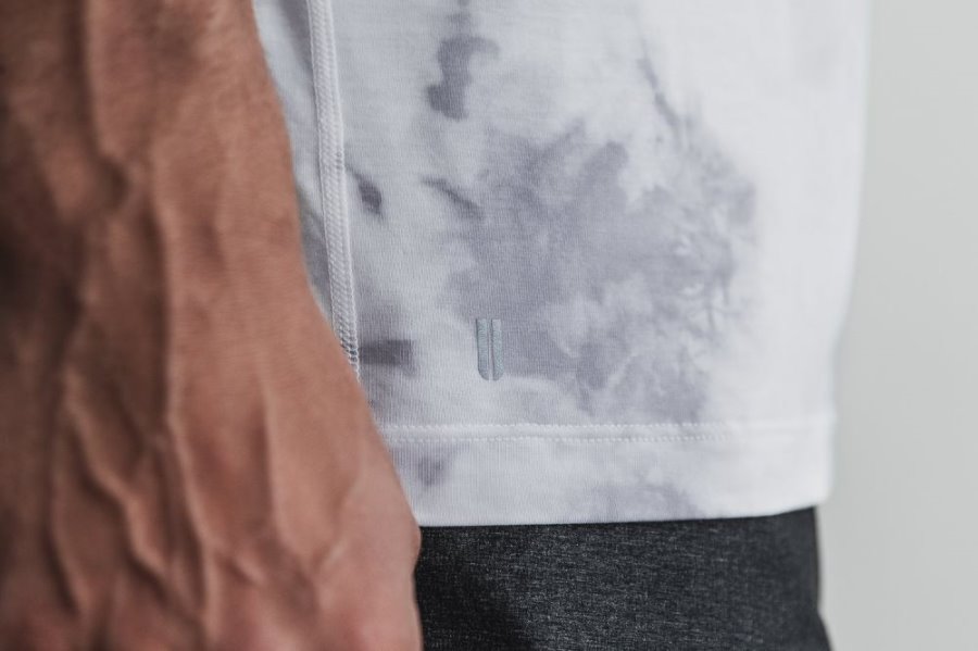 T Chemises Nobull Tie-dye Tee Homme Blanche | FTRYJSULQ