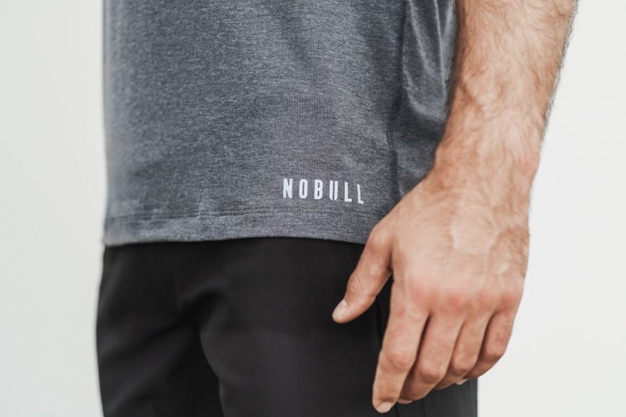 T Chemises Nobull V-neck Tee Homme Grise | 0VWADGLTB