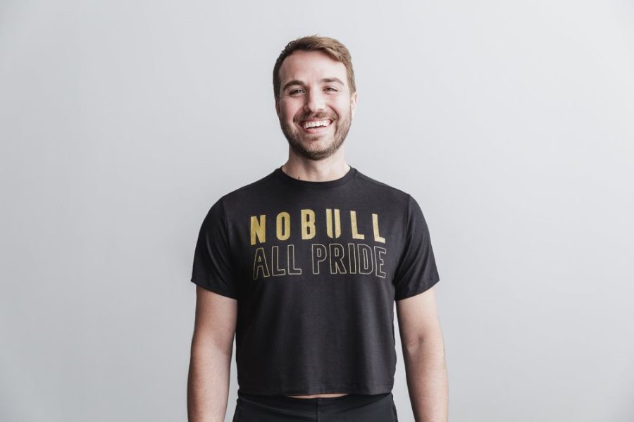 T Shirt Running Nobull Boxy Tee (Pride) Homme Noir Doré | T9Y4SCQ1T