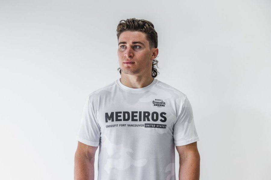 T Shirt Running Nobull Crossfit Games® 2021 Jersey (Medeiros) Homme Blanche Camouflage | 44HNAJOQC