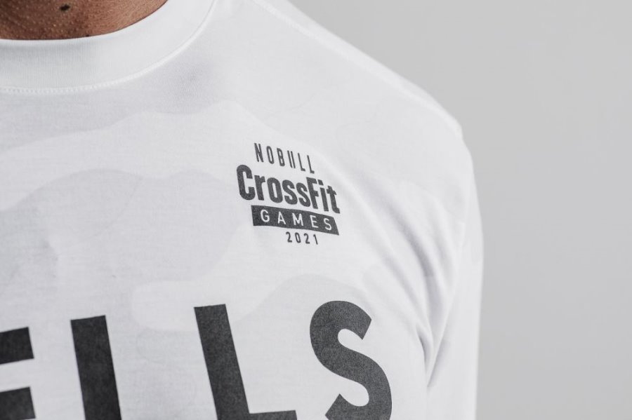 T Shirt Running Nobull Crossfit Games® 2021 Jersey (Wells) Homme Blanche Camouflage | 9EP7XXTBU