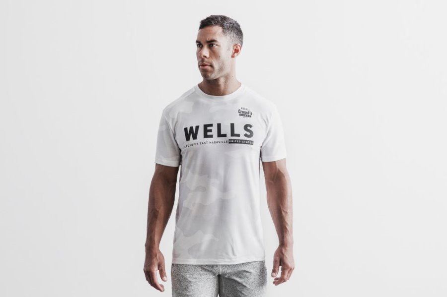 T Shirt Running Nobull Crossfit Games® 2021 Jersey (Wells) Homme Blanche Camouflage | 9EP7XXTBU