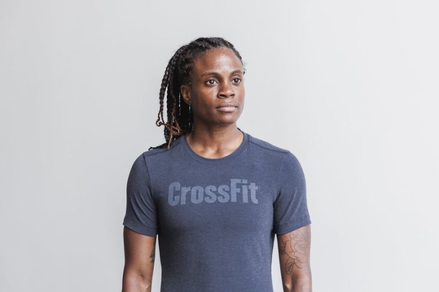 T Shirt Running Nobull Crossfit® Tee Femme Bleu Marine | GMCWT5Y20