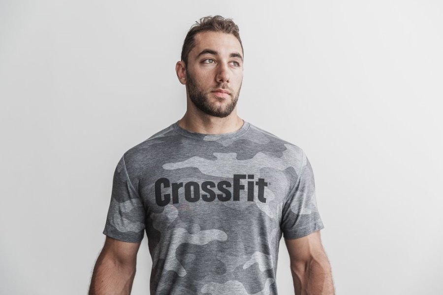 T Shirt Running Nobull Crossfit® Tee Homme Camouflage Grise Camouflage | 2X0IRL7QC