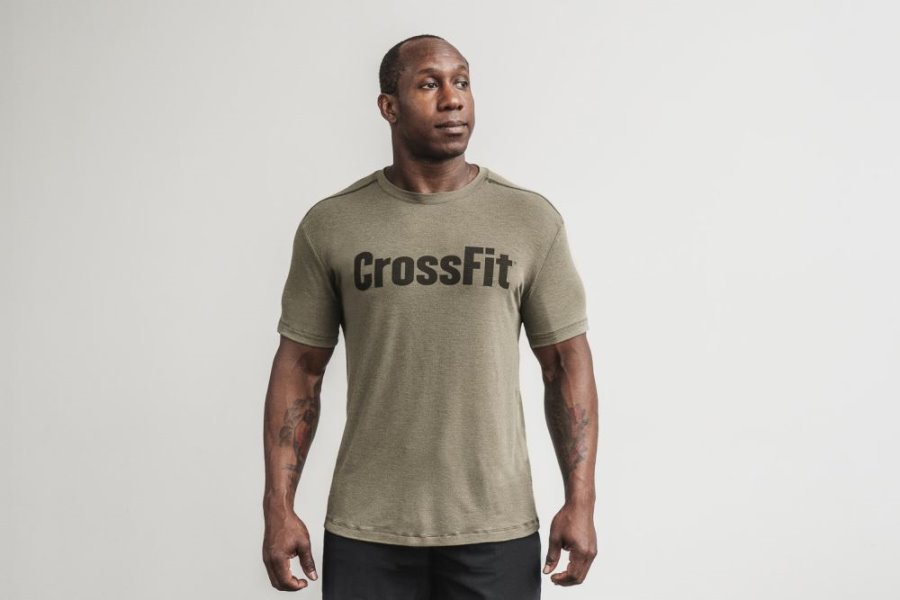 T Shirt Running Nobull Crossfit® Tee Homme Vert | S1C866NU8