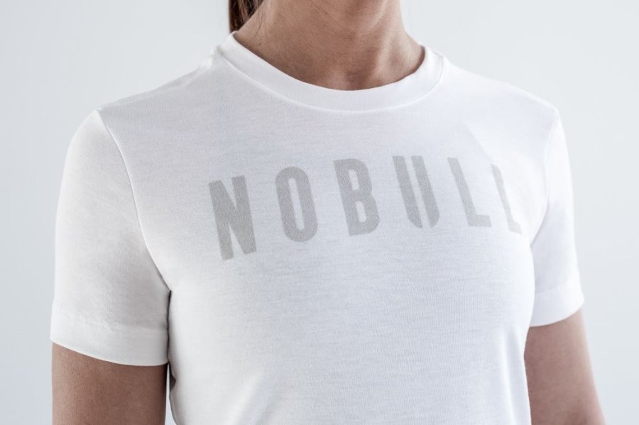 T Shirt Running Nobull Tee Femme Blanche | TOHQZCH9V